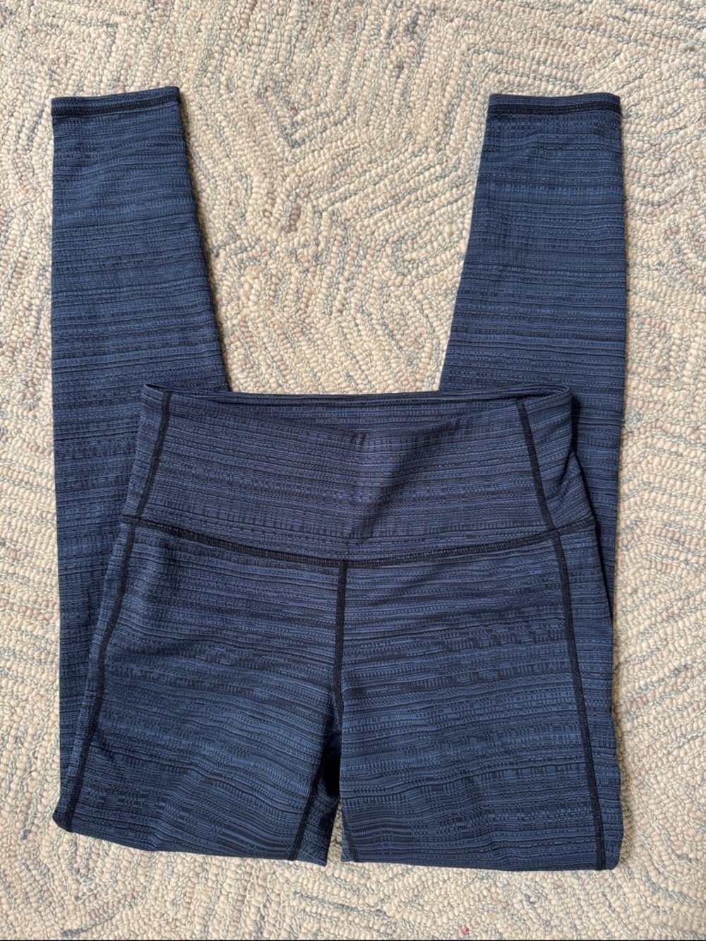 Athleta Navy/black Textured High-Rise Leggings